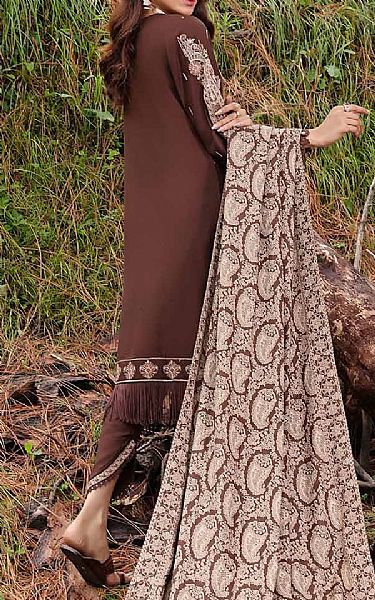 Gul Ahmed Chocolate Acrylic Suit | Pakistani Winter Dresses- Image 2