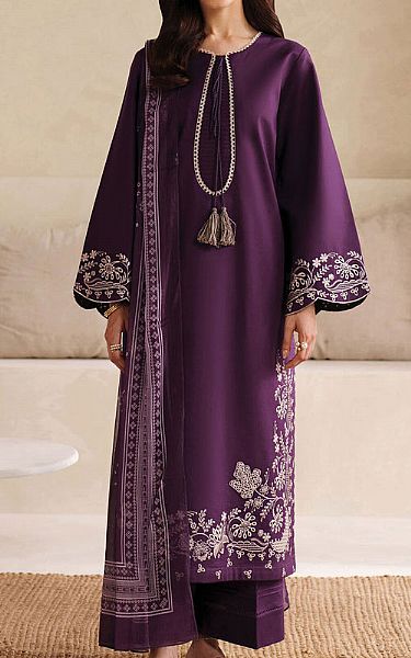 strapless open back dress A line kurti with neck and sleeve bead work -Dark purple  Tulip Collections