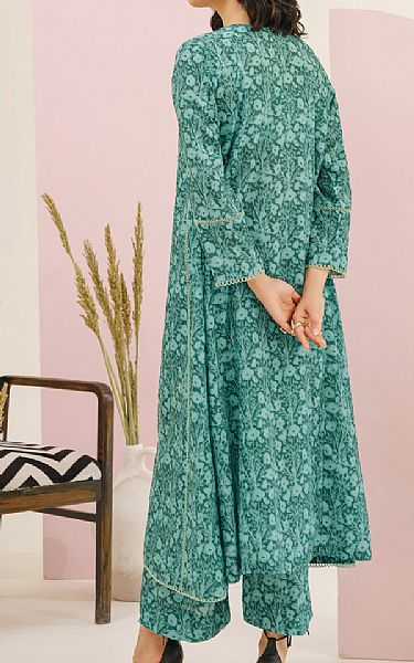 Garnet Sea Green Crepe Suit | Pakistani Winter Dresses- Image 2