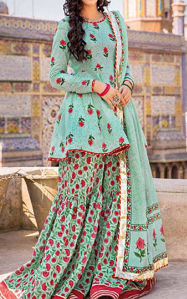 green lawn dress Stylish Designer Lawn Dress in Emerald Green Small main image 0
