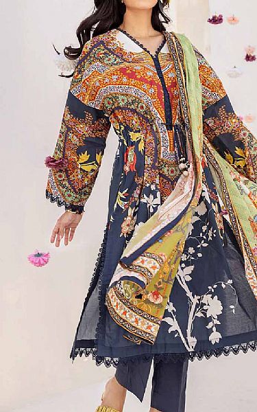 Gul Ahmed Midnight Blue Cambric Suit | Pakistani Winter Dresses- Image 1