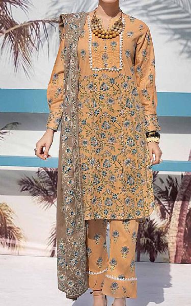 Gul Ahmed Fawn Lawn Suit | Pakistani Lawn Suits- Image 1