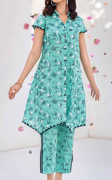 Gul Ahmed Mint Green Cambric Suit | Pakistani Winter Dresses- Image 1