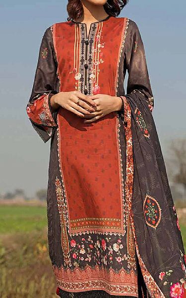 Gul Ahmed Black/Red Lawn Suit | Pakistani Lawn Suits- Image 2