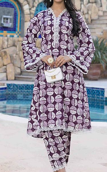 Gul Ahmed English Violet Lawn Suit (2 Pcs) | Pakistani Lawn Suits- Image 1