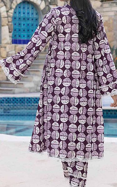 Gul Ahmed English Violet Lawn Suit (2 Pcs) | Pakistani Lawn Suits- Image 2