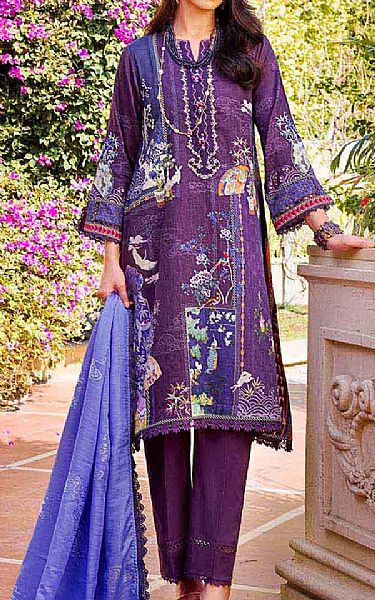 Gul Ahmed Plum Lawn Suit | Pakistani Lawn Suits- Image 1