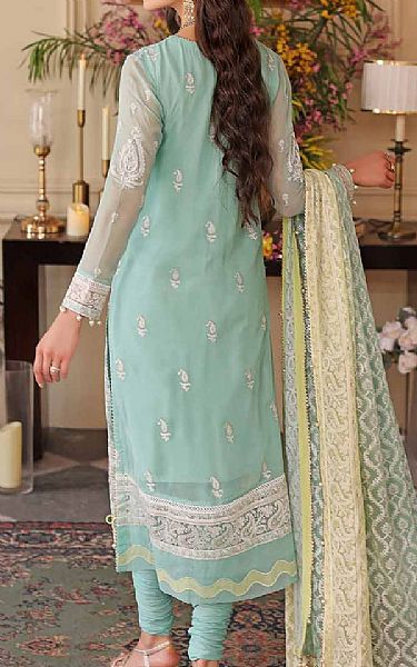 Gul Ahmed Mint Green Chiffon Suit | Pakistani Embroidered Chiffon Dresses- Image 2