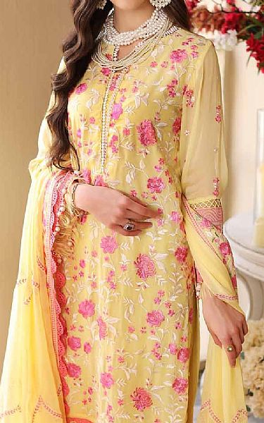 Yellow Chiffon Suit | Gul Ahmed Pakistani Chiffon Dresses