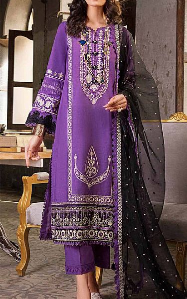 Gul Ahmed Purple Lawn Suit | Pakistani Lawn Suits- Image 1