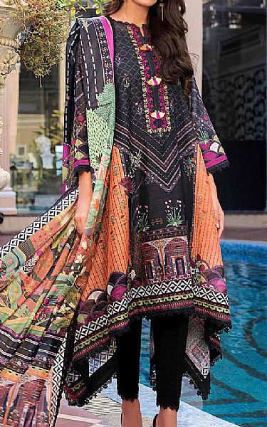 Gul Ahmed Black Cotton Suit | Pakistani Lawn Suits- Image 1