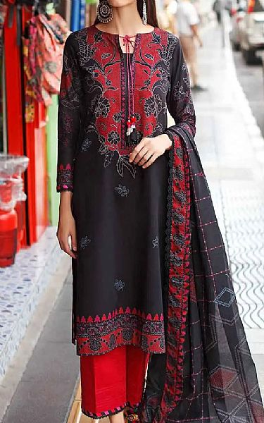 Gul Ahmed Black Lawn Suit | Pakistani Dresses in USA- Image 1