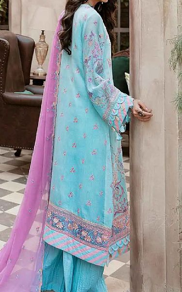 Gul Ahmed Light Turquoise Chiffon Suit | Pakistani Dresses in USA- Image 2