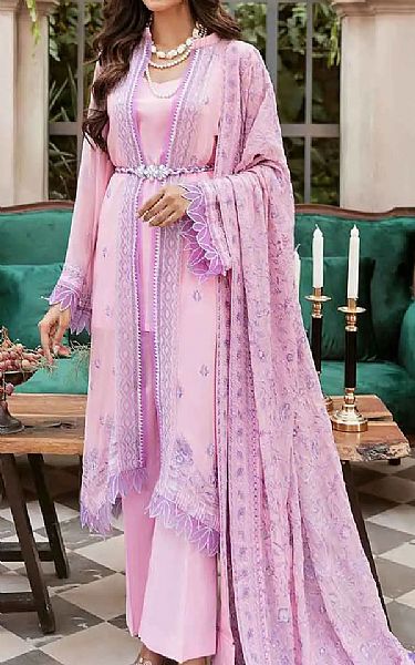Gul Ahmed Pink Lavender Chiffon Suit | Pakistani Dresses in USA- Image 1