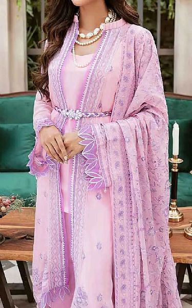 Gul Ahmed Pink Lavender Chiffon Suit | Pakistani Dresses in USA- Image 2