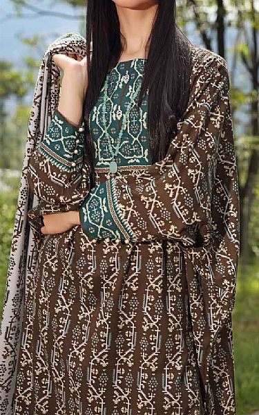 Gul Ahmed Cocoa Brown Viscose Suit | Pakistani Dresses in USA- Image 2