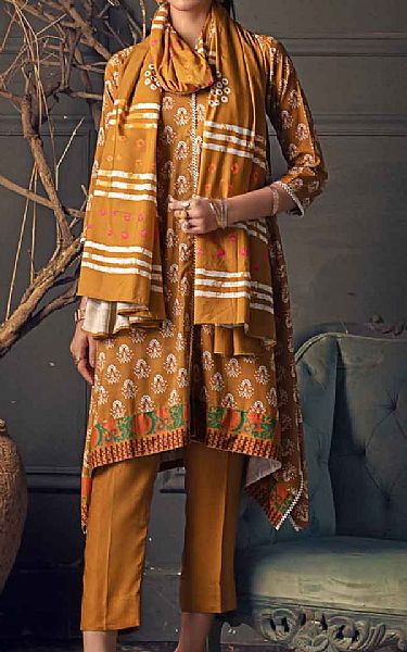 Gul Ahmed Bronze Viscose Suit | Pakistani Dresses in USA- Image 1