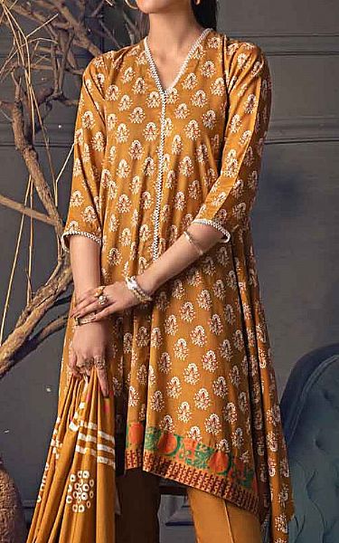 Gul Ahmed Bronze Viscose Suit | Pakistani Dresses in USA- Image 2