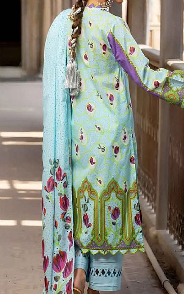 Gul Ahmed Sky Blue/Iris Purple Lawn Suit | Pakistani Dresses in USA- Image 2