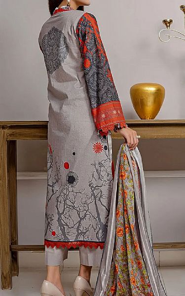 Gul Ahmed Grey Lawn Suit | Pakistani Dresses in USA- Image 2