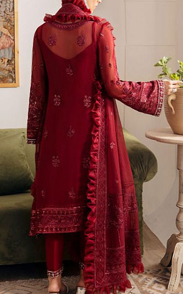 Gulaal Crimson Chiffon Suit | Pakistani Embroidered Chiffon Dresses- Image 2