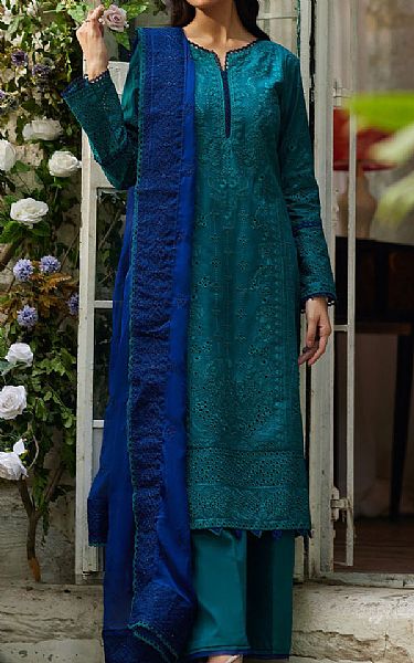 Gulaal Teal Lawn Suit | Pakistani Lawn Dress in USA- Image 1