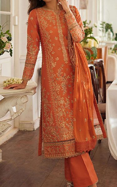 Gulaal Shocking Orange Lawn Suit | Pakistani Lawn Dress in USA- Image 1