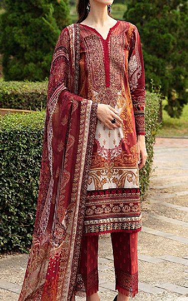 Gulaal Wine/Off White Lawn Suit | Pakistani Lawn Dress in USA- Image 1
