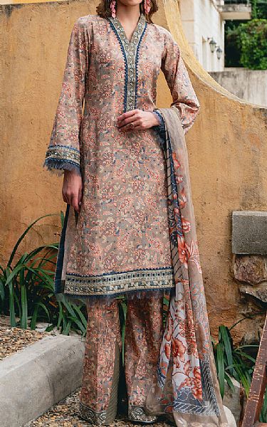 Gulaal Beige Lawn Suit | Pakistani Lawn Dress in USA- Image 1