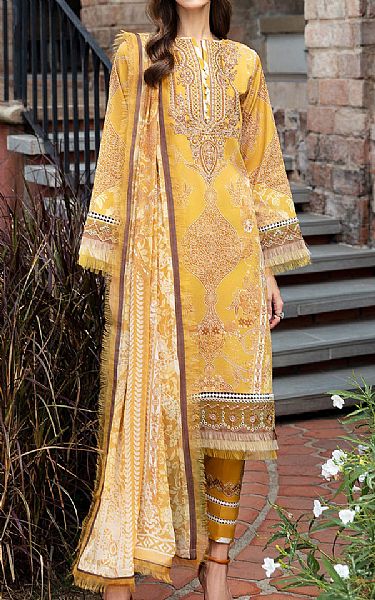 Gulaal Light Mustard Lawn Suit | Pakistani Lawn Dress in USA- Image 1