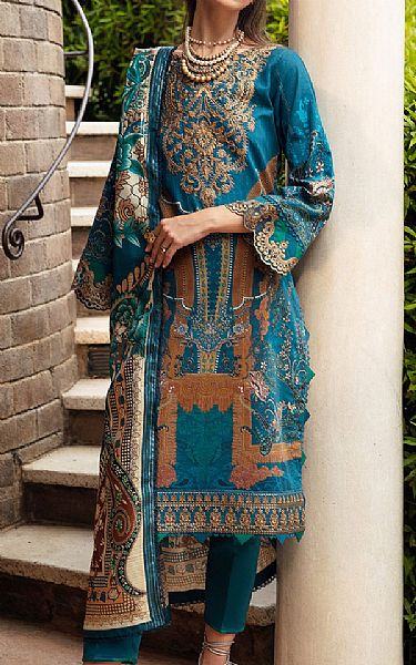 Gulaal Eastern Blue Lawn Suit | Pakistani Lawn Dress in USA- Image 1