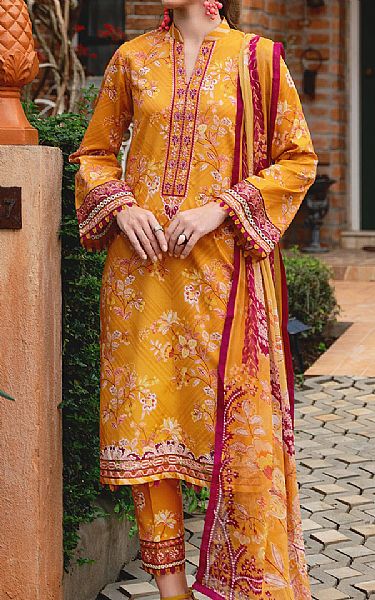 Gulaal Cadmium Orange Lawn Suit | Pakistani Lawn Dress in USA- Image 1