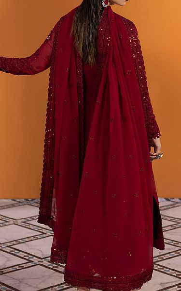 Gulaal Crimson Chiffon Suit | Pakistani Embroidered Chiffon Dresses USA- Image 3