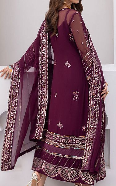 Gulaal Egg Plant Chiffon Suit | Pakistani Embroidered Chiffon Dresses USA- Image 2