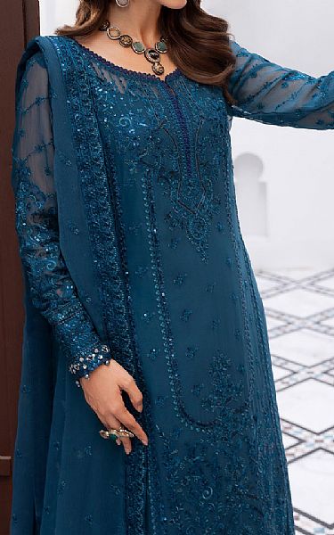 Gulaal Teal Chiffon Suit | Pakistani Embroidered Chiffon Dresses USA- Image 3