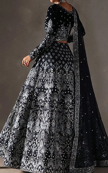 Gulaal Navy Blue Velvet Suit | Pakistani Winter Dresses in USA- Image 2