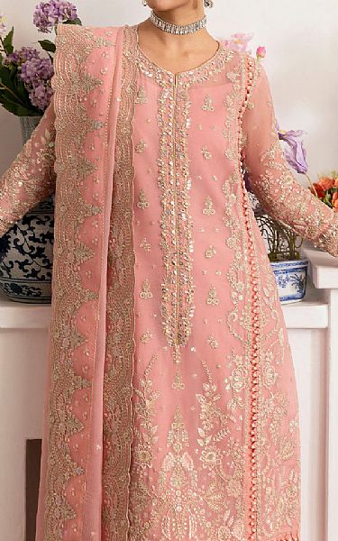 Gulaal Salmon Pink Chiffon Suit | Pakistani Embroidered Chiffon Dresses USA- Image 3