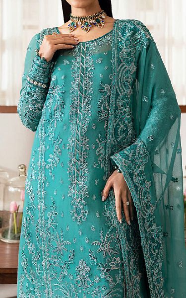 Gulaal Light Sea Green Chiffon Suit | Pakistani Embroidered Chiffon Dresses USA- Image 2