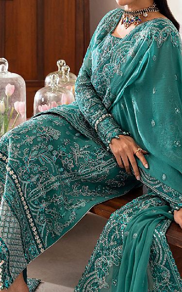Gulaal Light Sea Green Chiffon Suit | Pakistani Embroidered Chiffon Dresses USA- Image 3