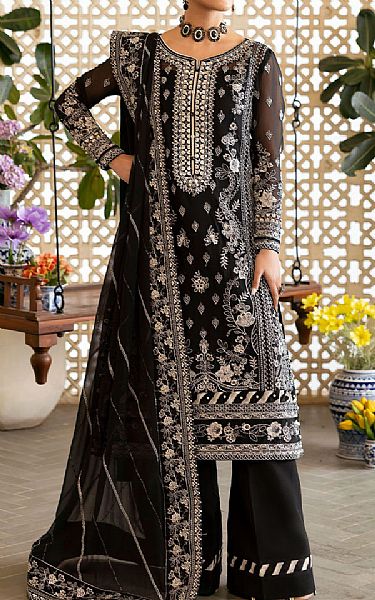 Gulaal Black Chiffon Suit | Pakistani Embroidered Chiffon Dresses USA- Image 1