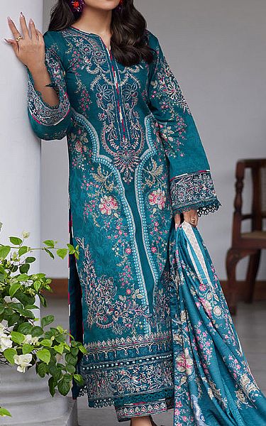 Gulaal Teal Lawn Suit | Pakistani Lawn Dress in USA- Image 1