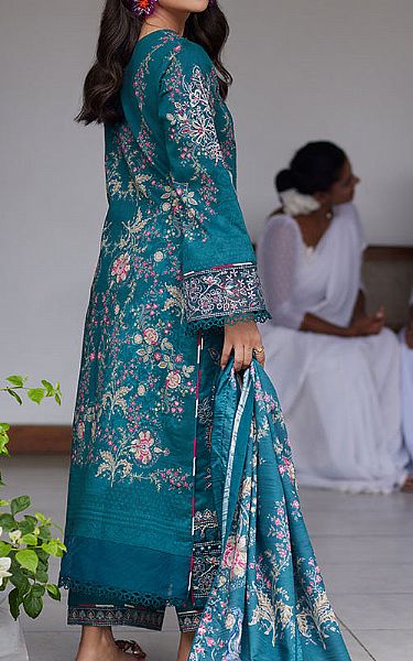 Gulaal Teal Lawn Suit | Pakistani Lawn Dress in USA- Image 2
