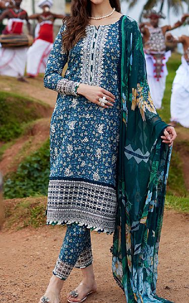 Gulaal Zinc Blue Lawn Suit | Pakistani Lawn Dress in USA- Image 1