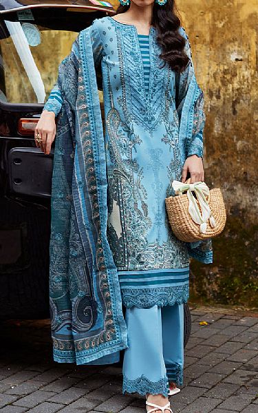Gulaal Carolina Blue Lawn Suit | Pakistani Lawn Dress in USA- Image 1