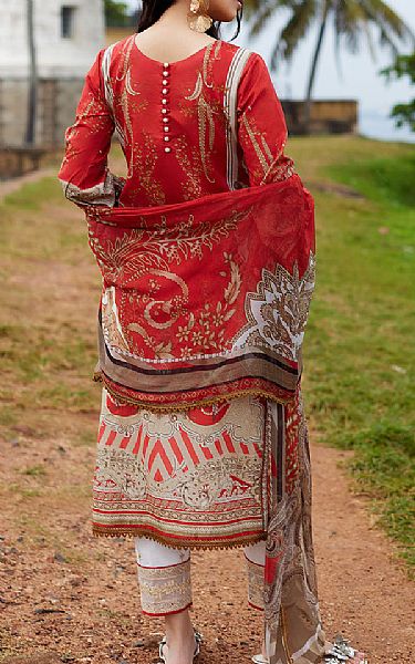 Gulaal Ivory/Red Lawn Suit | Pakistani Lawn Dress in USA- Image 2