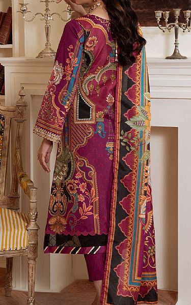 Gulaal Wine Silk Suit | Pakistani Embroidered Chiffon Dresses USA- Image 2