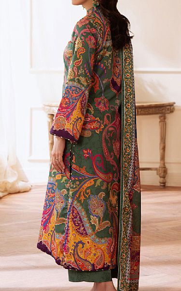 Gulaal Green Silk Suit | Pakistani Embroidered Chiffon Dresses USA- Image 2