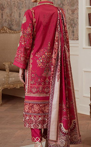 Gulaal Deep Carmine Silk Suit | Pakistani Embroidered Chiffon Dresses USA- Image 2