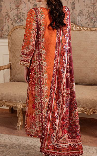Gulaal Orange Silk Suit | Pakistani Embroidered Chiffon Dresses USA- Image 2