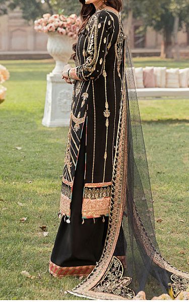 Gulaal Black Silk Suit | Pakistani Wedding Dresses- Image 2